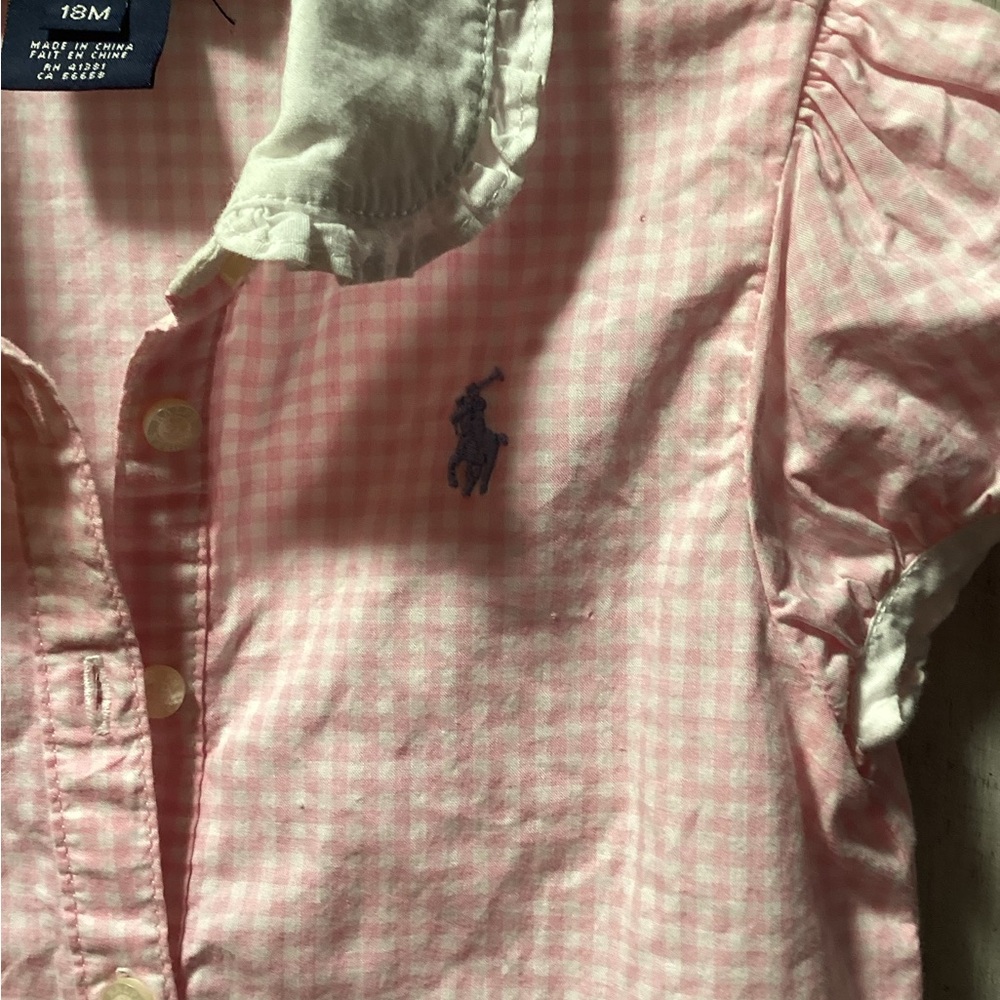 Polo by Ralph Lauren Pink Checkered Kids Shirt/Dress